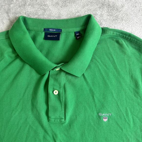 Gant Polo Shirt Mens 4XL Kelly Green Short Sleeve Preppy Golf - Picture 2 of 9